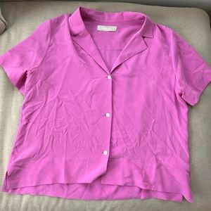 Everlane silk button up in fuchsia size 6